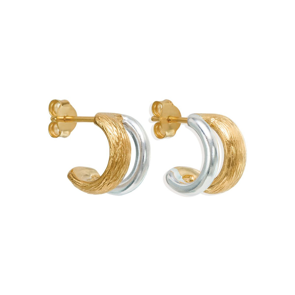 
                      
                        By Charlotte - Two-Tone Shield Hoops in Gold
                      
                    