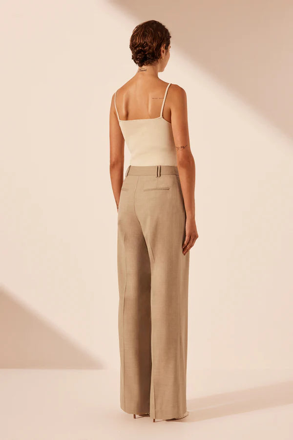 
                      
                        Shona Joy - Asher Asymmetrical Pleat Front Pant in Latte
                      
                    