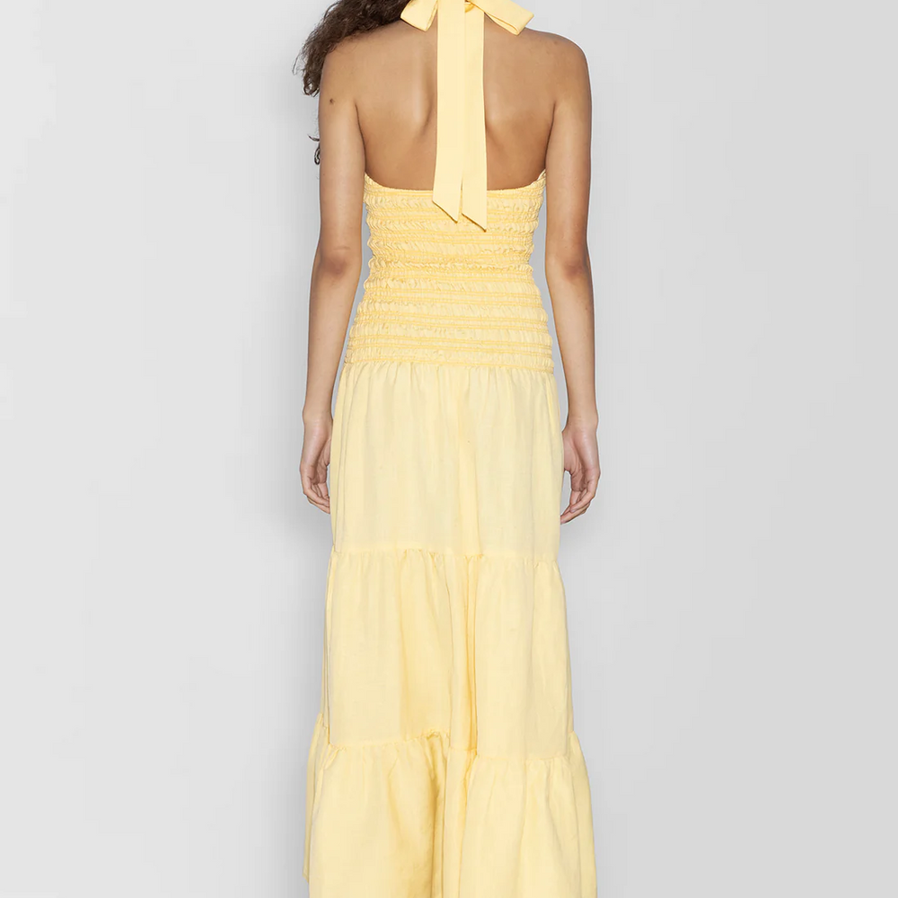 
                      
                        The Wolf Gang - Ostia Shirred Maxi in Butter
                      
                    