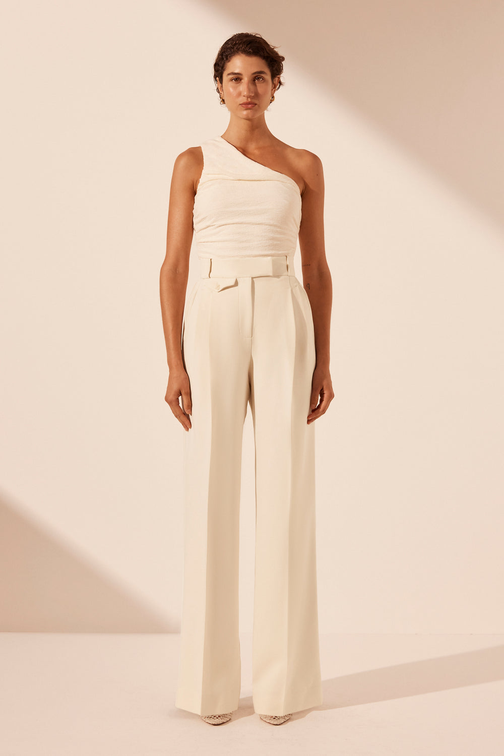 Shona Joy - Irena High Waisted Tailored Pant in Rice