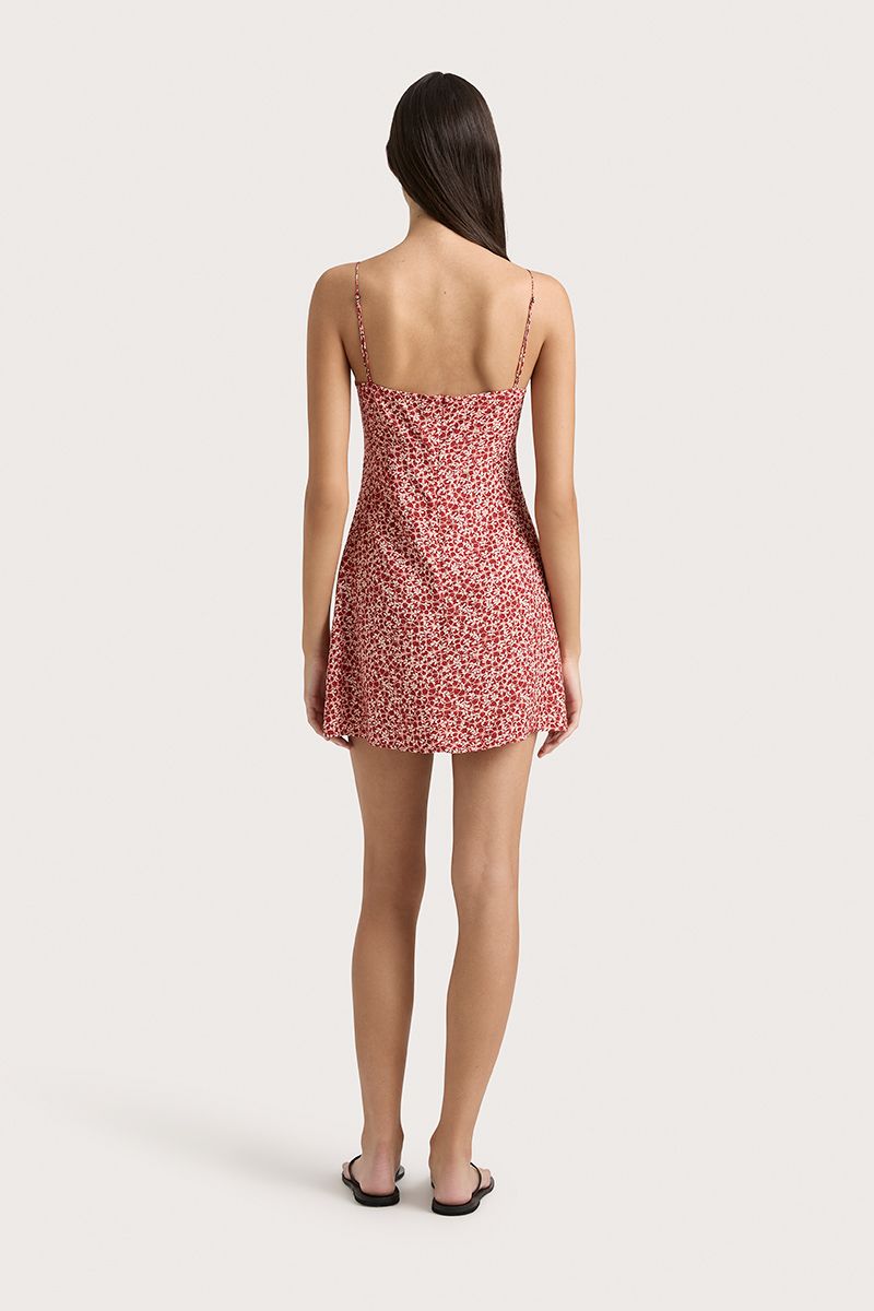 Faithfull The Brand - Pau Mini Dress in Peony Stampgarnet