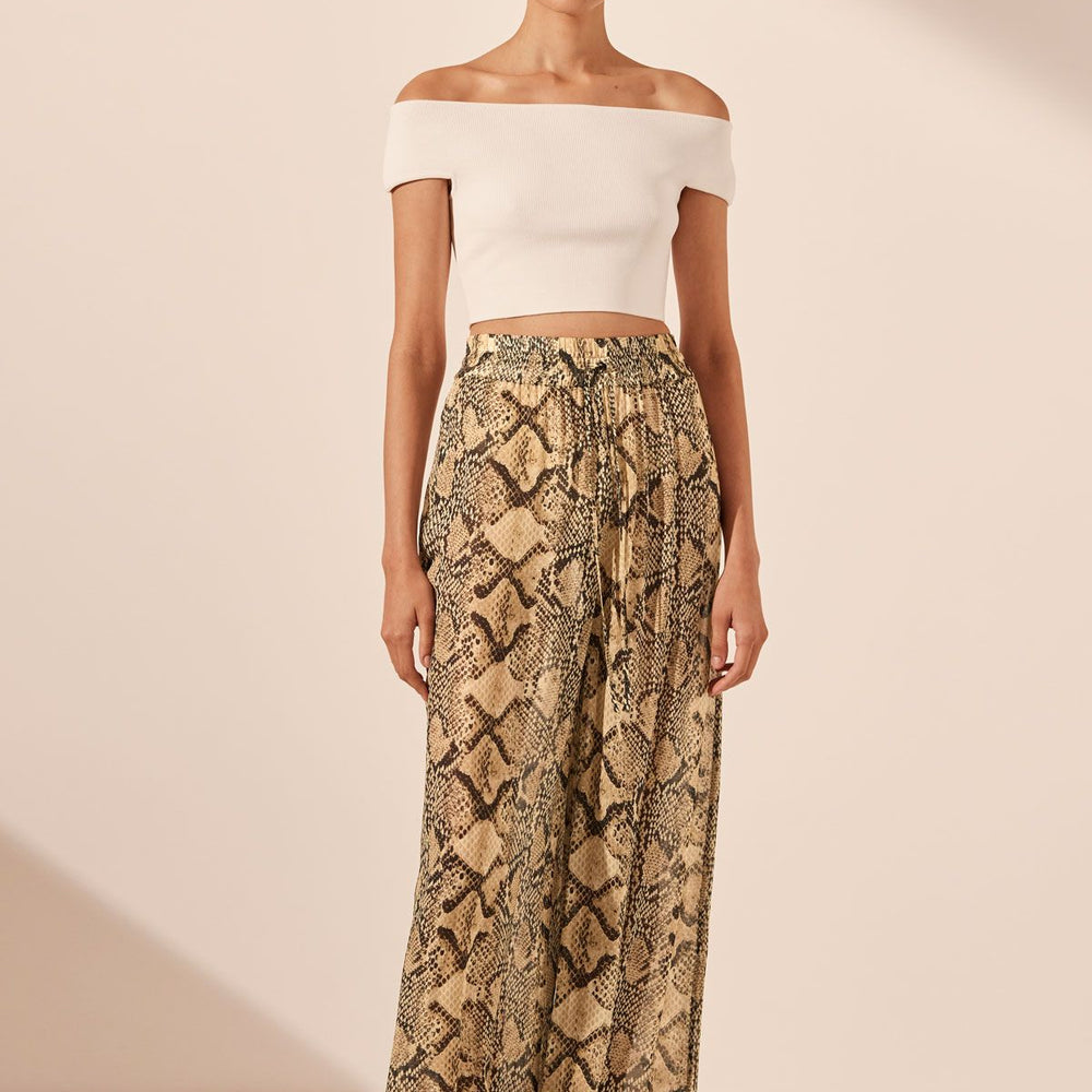 Shona Joy - Hadiya Relaxed Pant in Almond/ Multi