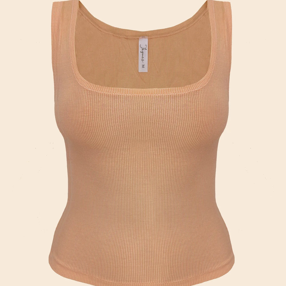 
                      
                        Jaymes - Comfort Tank in Ribbed Caramel
                      
                    