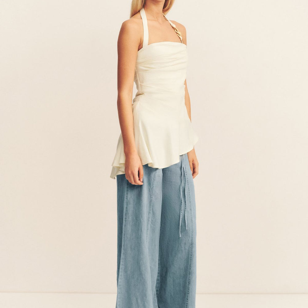 
                      
                        Shona Joy - Hadley Draped Halter Top in Chalk
                      
                    