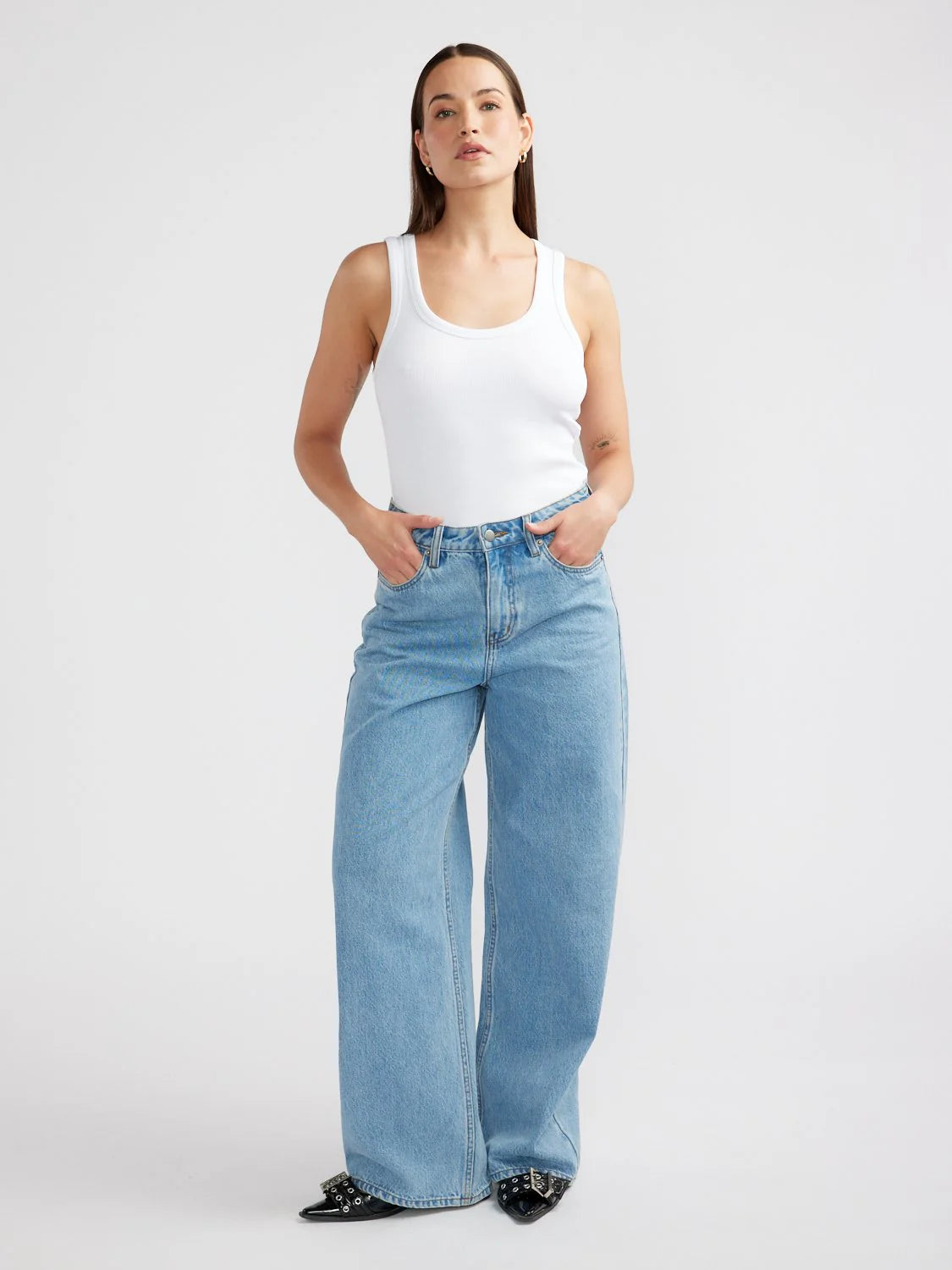 Ena Pelly - Carrie Denim Jean in Mid Blue Wash