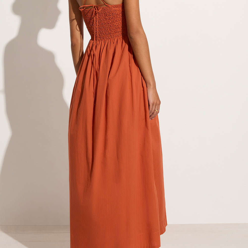 Faithfull The Brand - Agolde Midi Dress in Rust