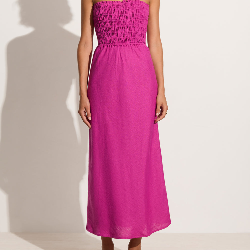 
                      
                        Faithfull The Brand - Do Dora Midi Dress in Magenta
                      
                    