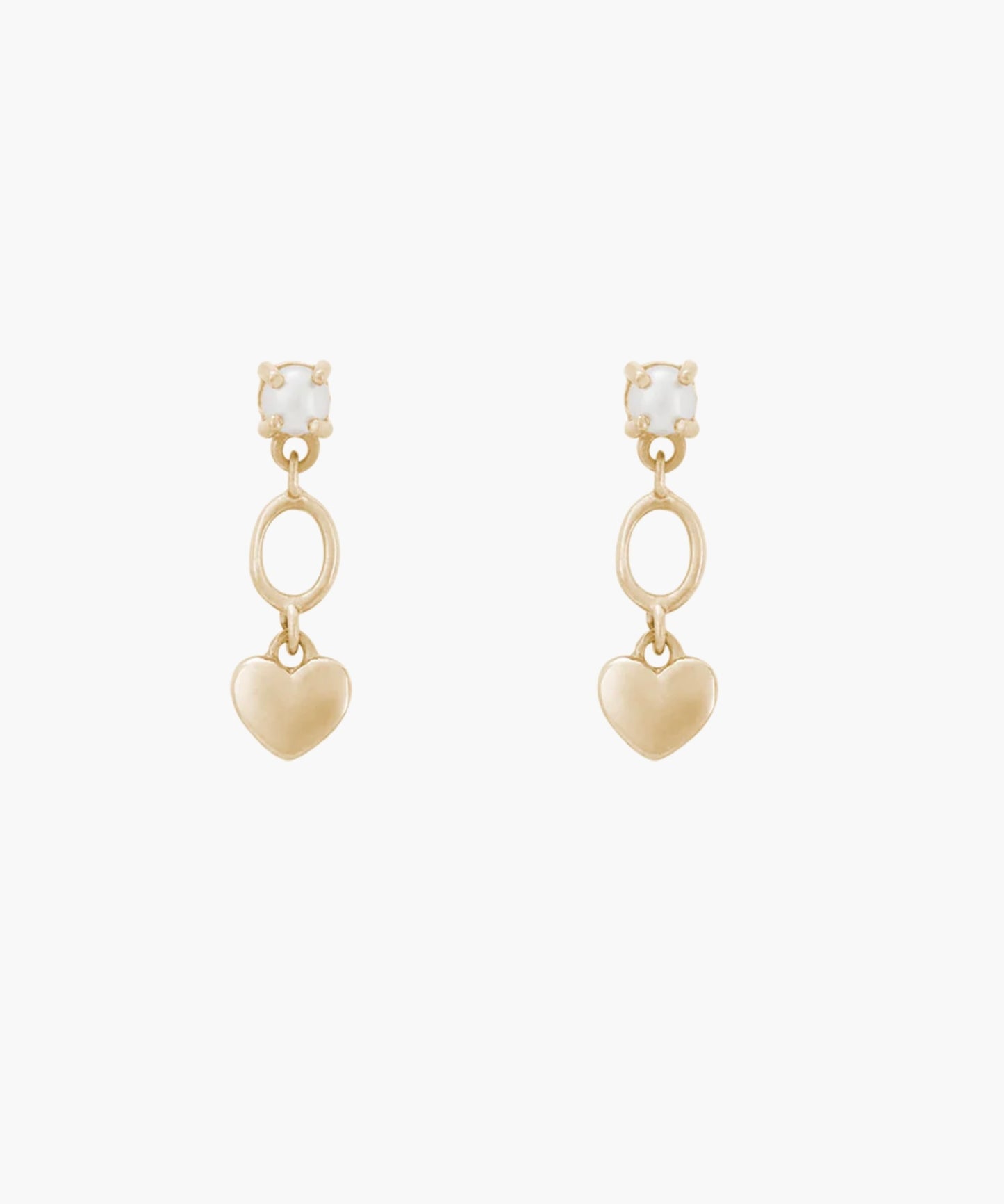 Kirstin Ash - L’ Amour Heart Earrings in 9k Gold