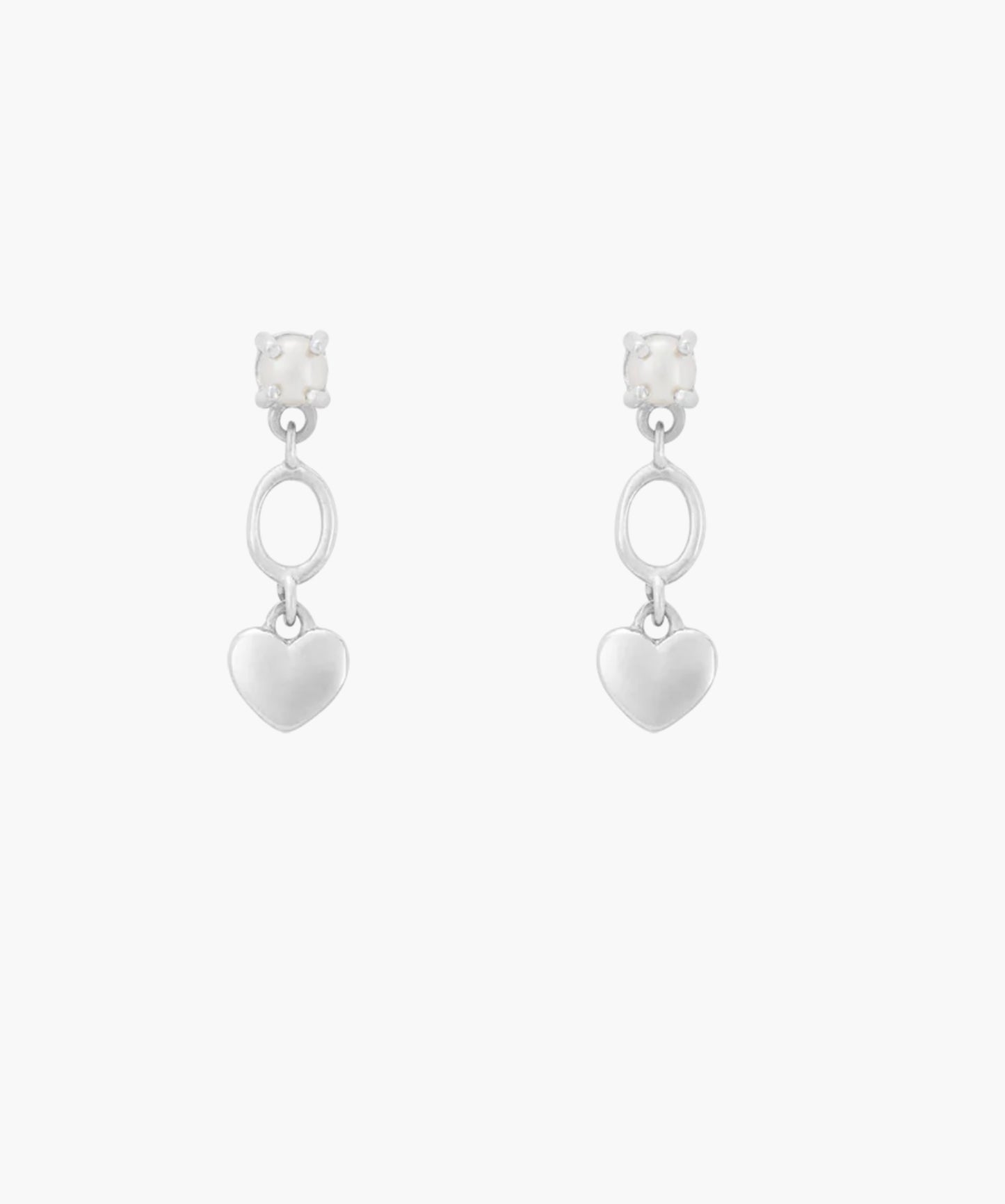 Kirstin Ash - L’ Amour Heart Earrings in Silver