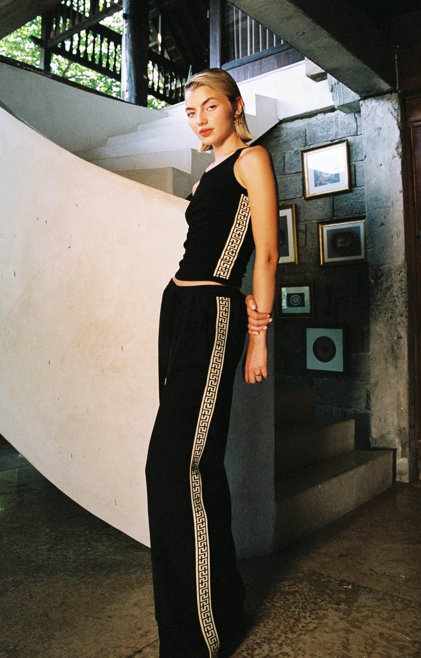 Something Very Special - Geo Vacay Pant in Black Lyocell