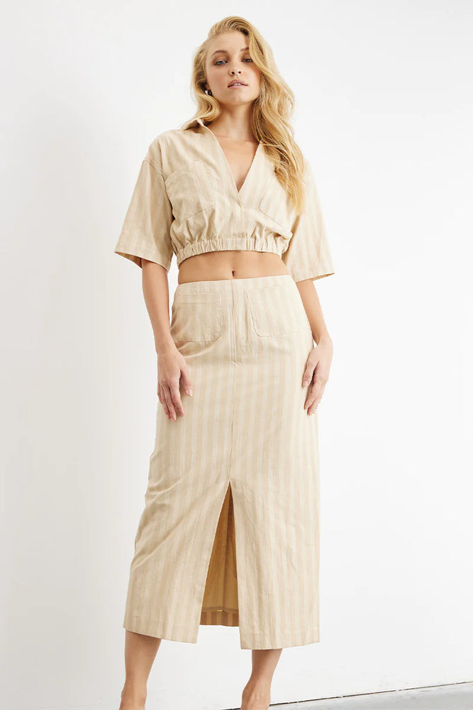 Sovere - Shift Midi Skirt in Natural