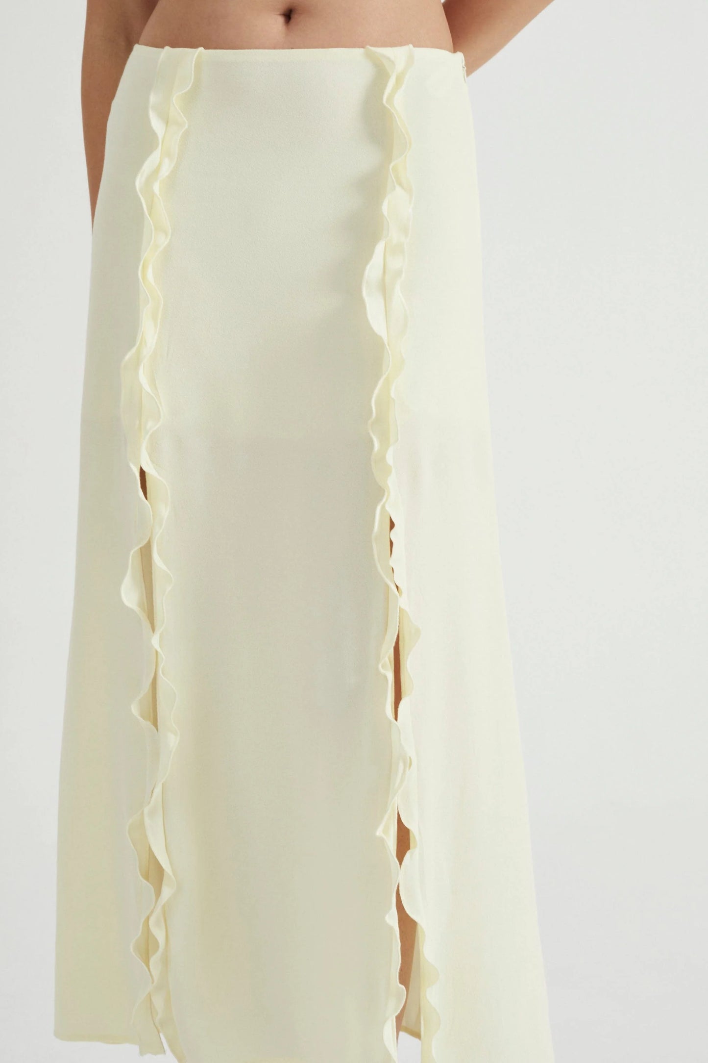 Third Form - Stroke Frill Maxi Skirt in Limoncello