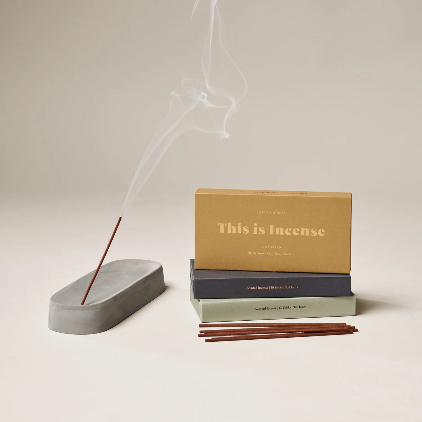 Gentle Habits - Ceramic Incense Holder - Cement