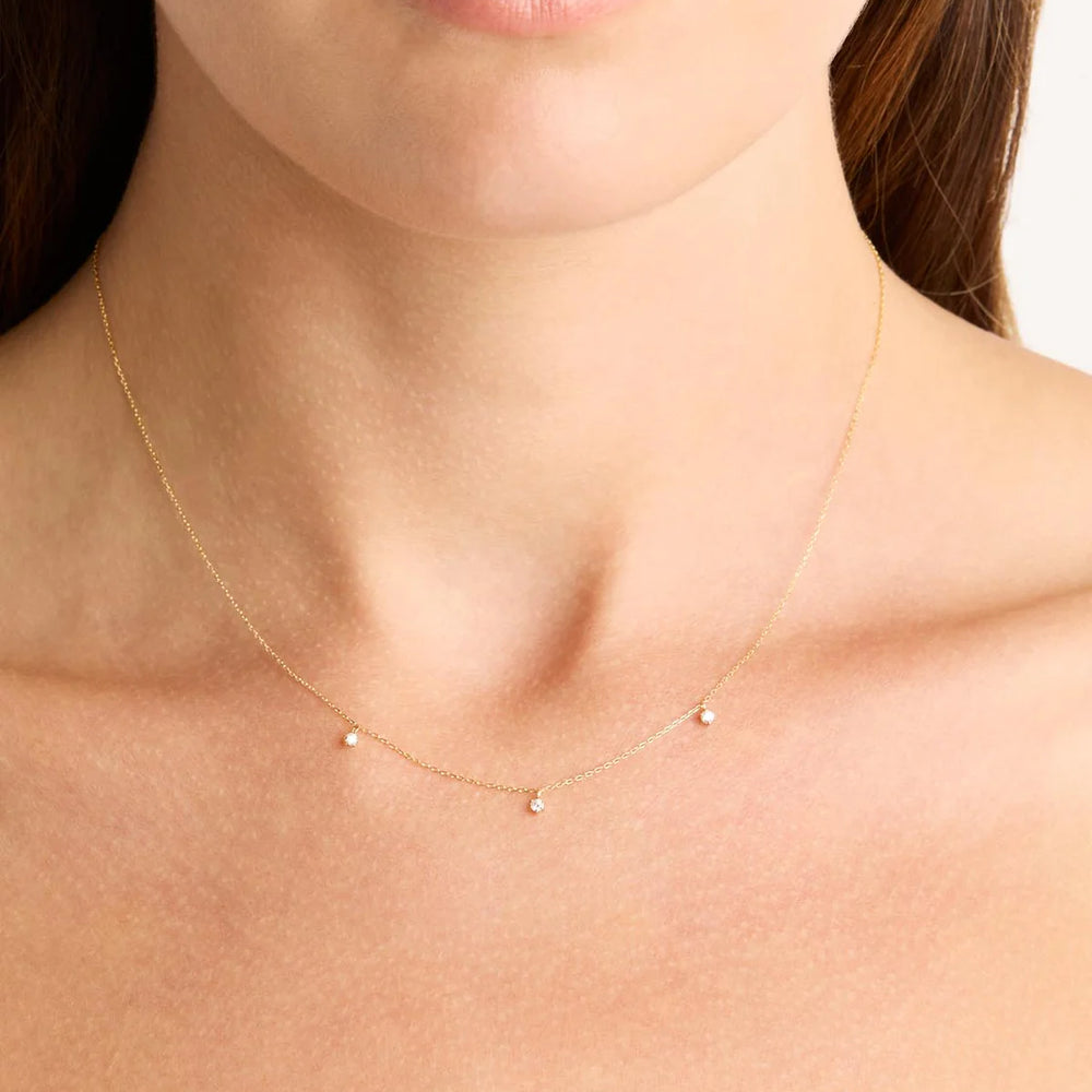 By Charlotte - 14k Gold Droplets Diamond Necklace