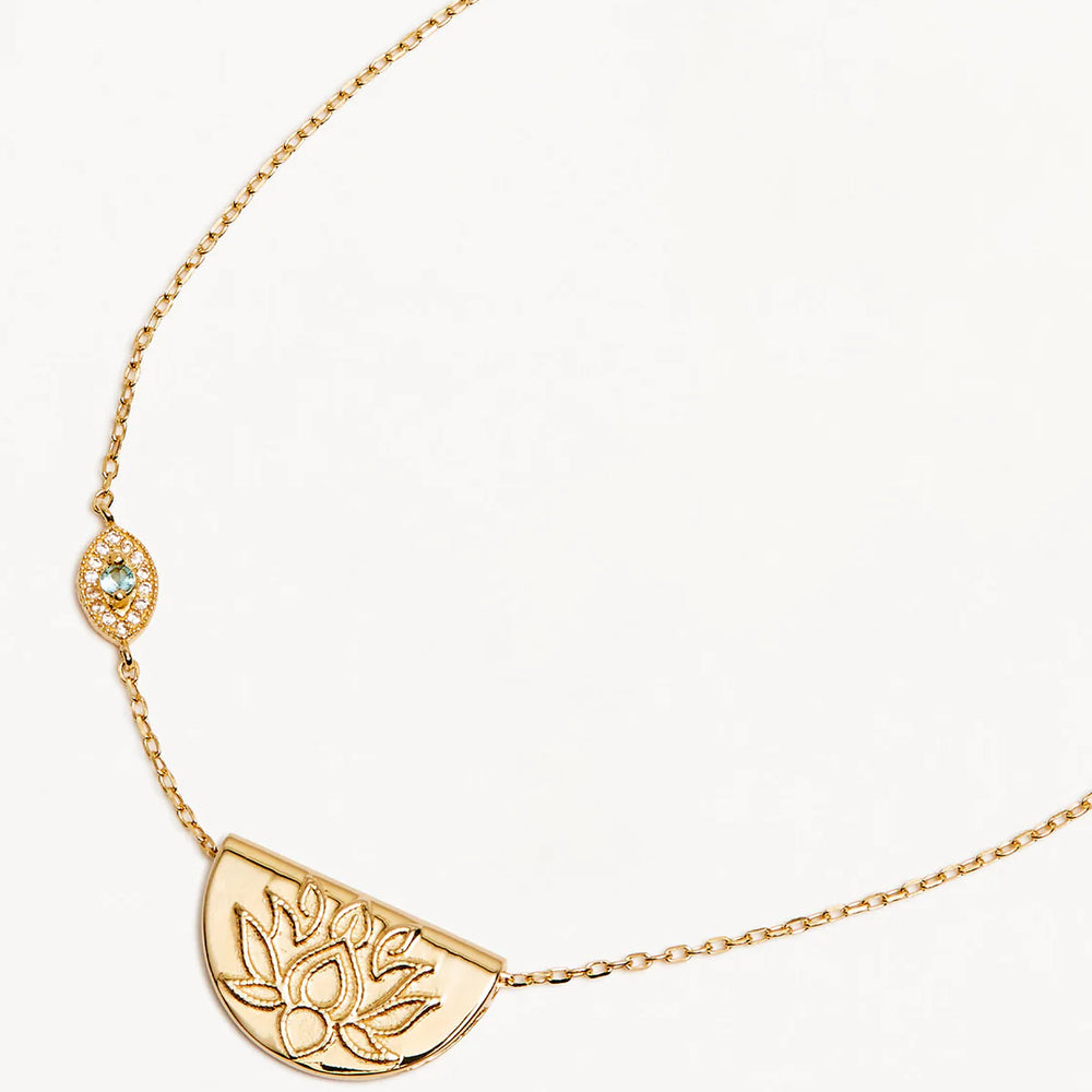 By Charlotte - Eye Of Peace Lotus Necklace in Gold