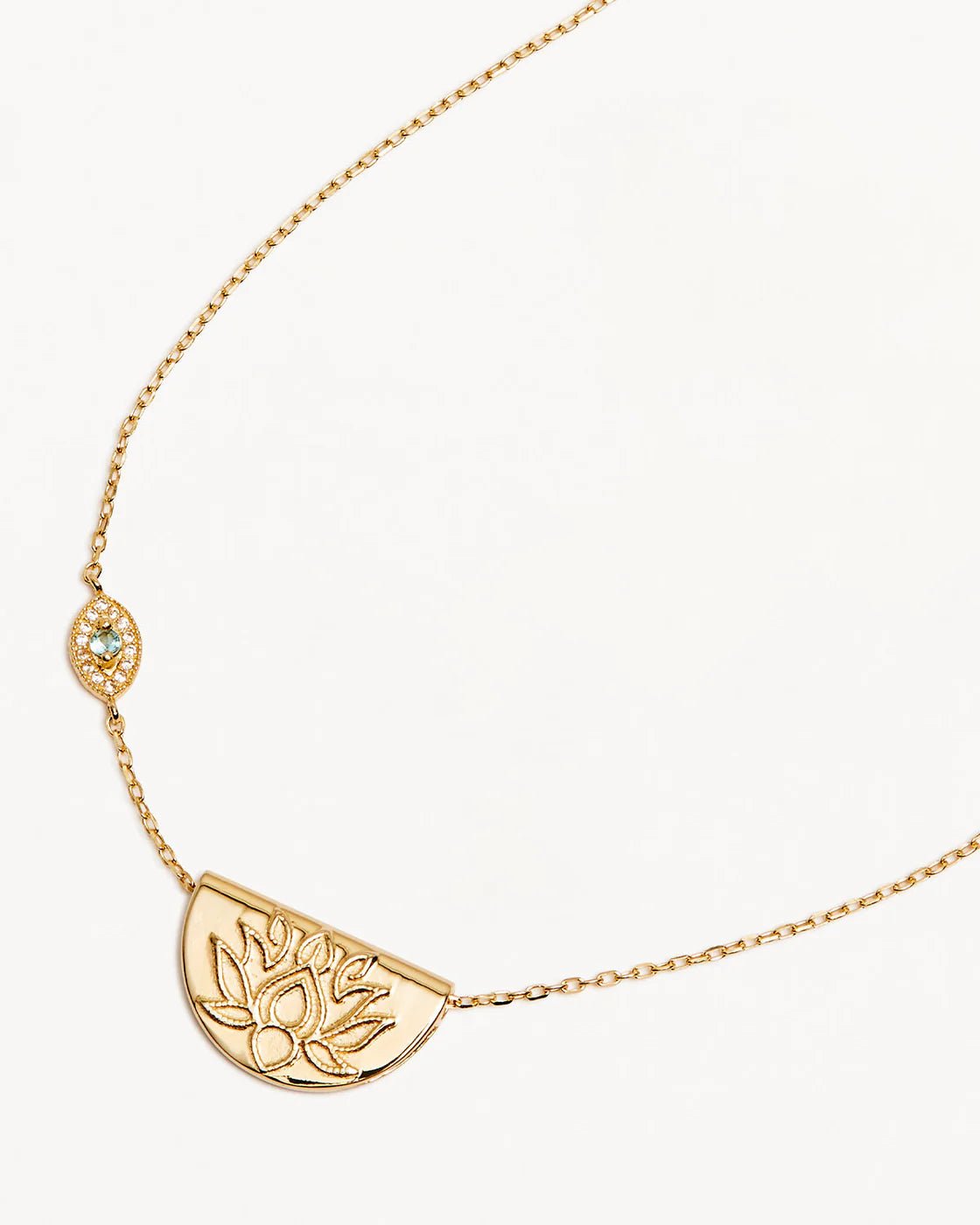 By Charlotte - Eye Of Peace Lotus Necklace in Gold