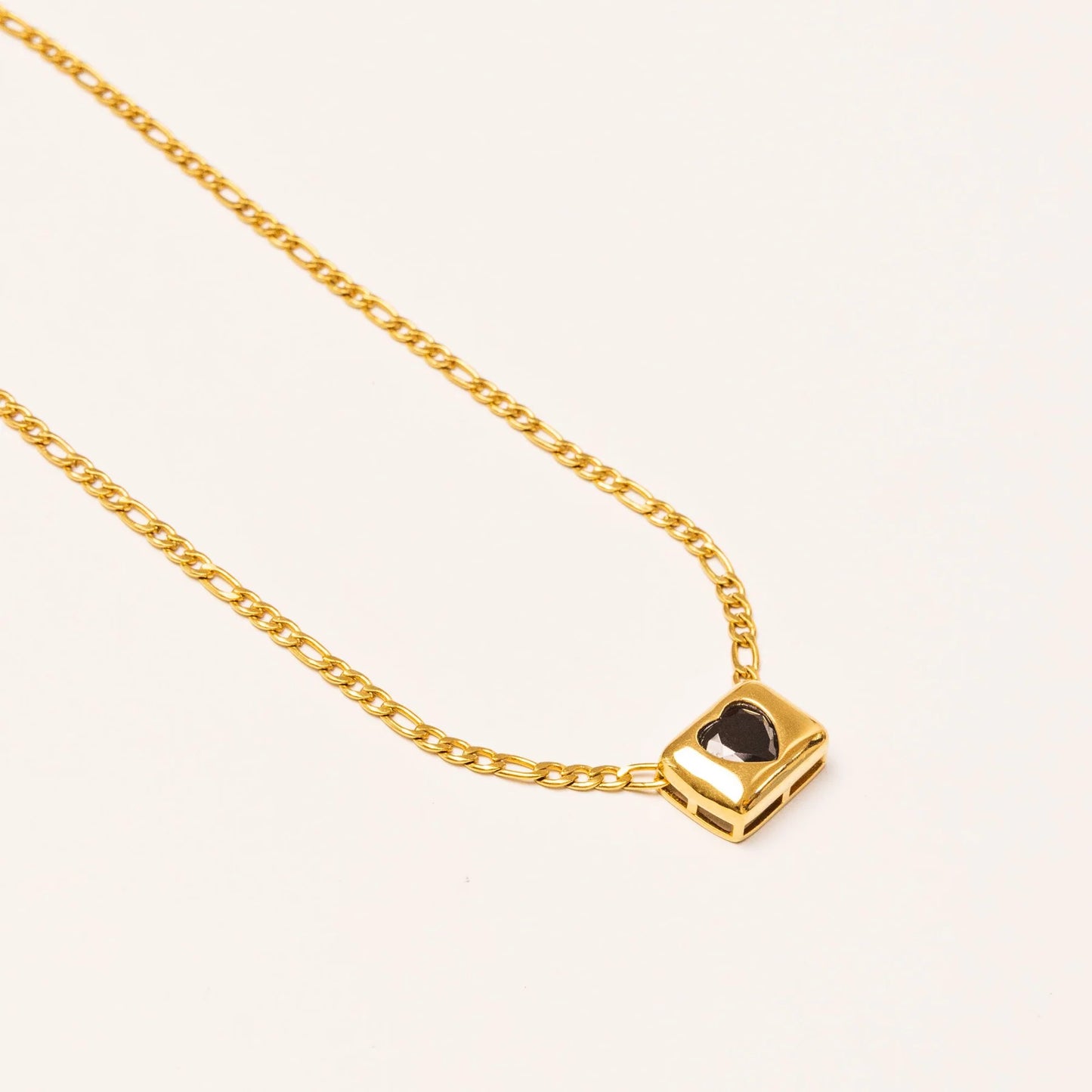 We Are Emte- Love Lock Necklace in Gold/ Black