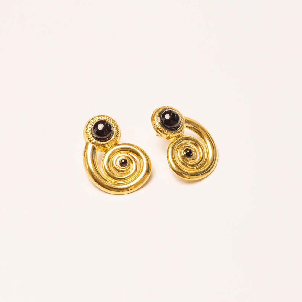 We Are Emte- Luna Spiral Earrings in Gold