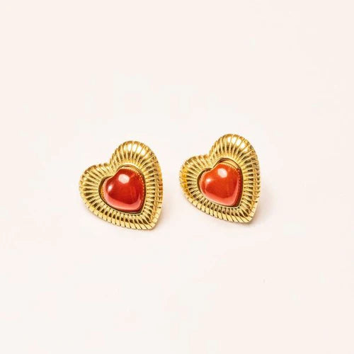 We Are Emte- Firing Heart Earrings in Gold Plated