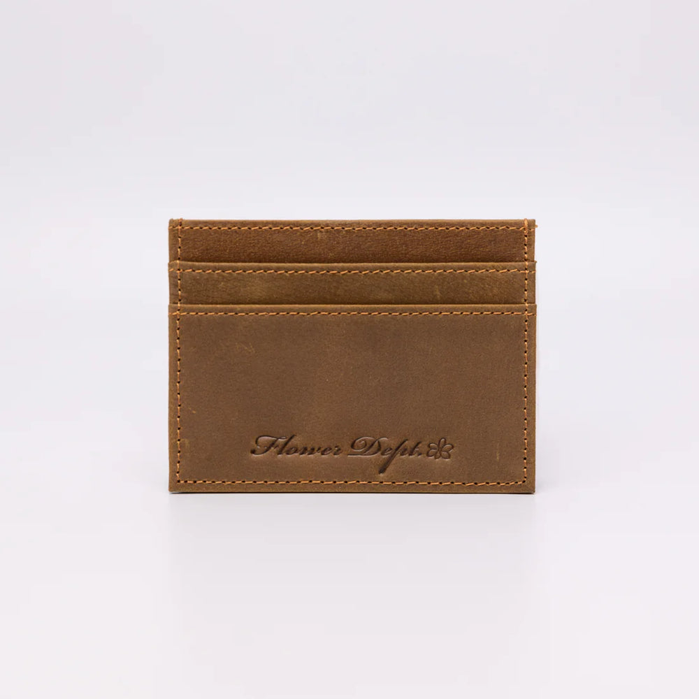 Flower Dept - Leather Card Holder - Saddle Brown