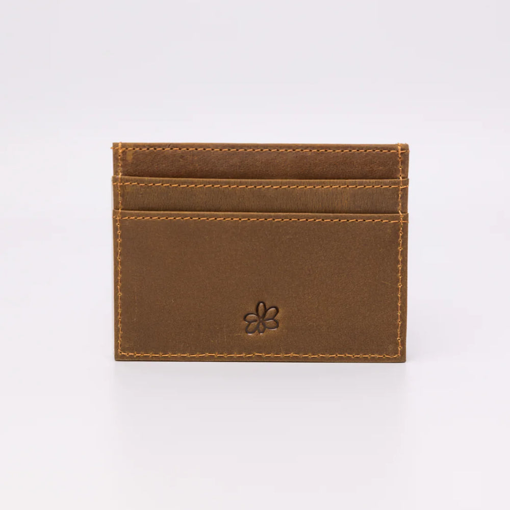 Flower Dept - Leather Card Holder - Saddle Brown