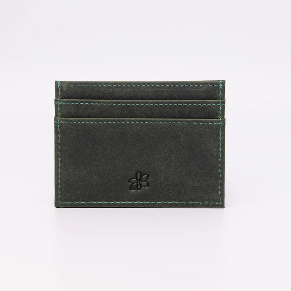 Flower Dept - Leather Card Holder - Green