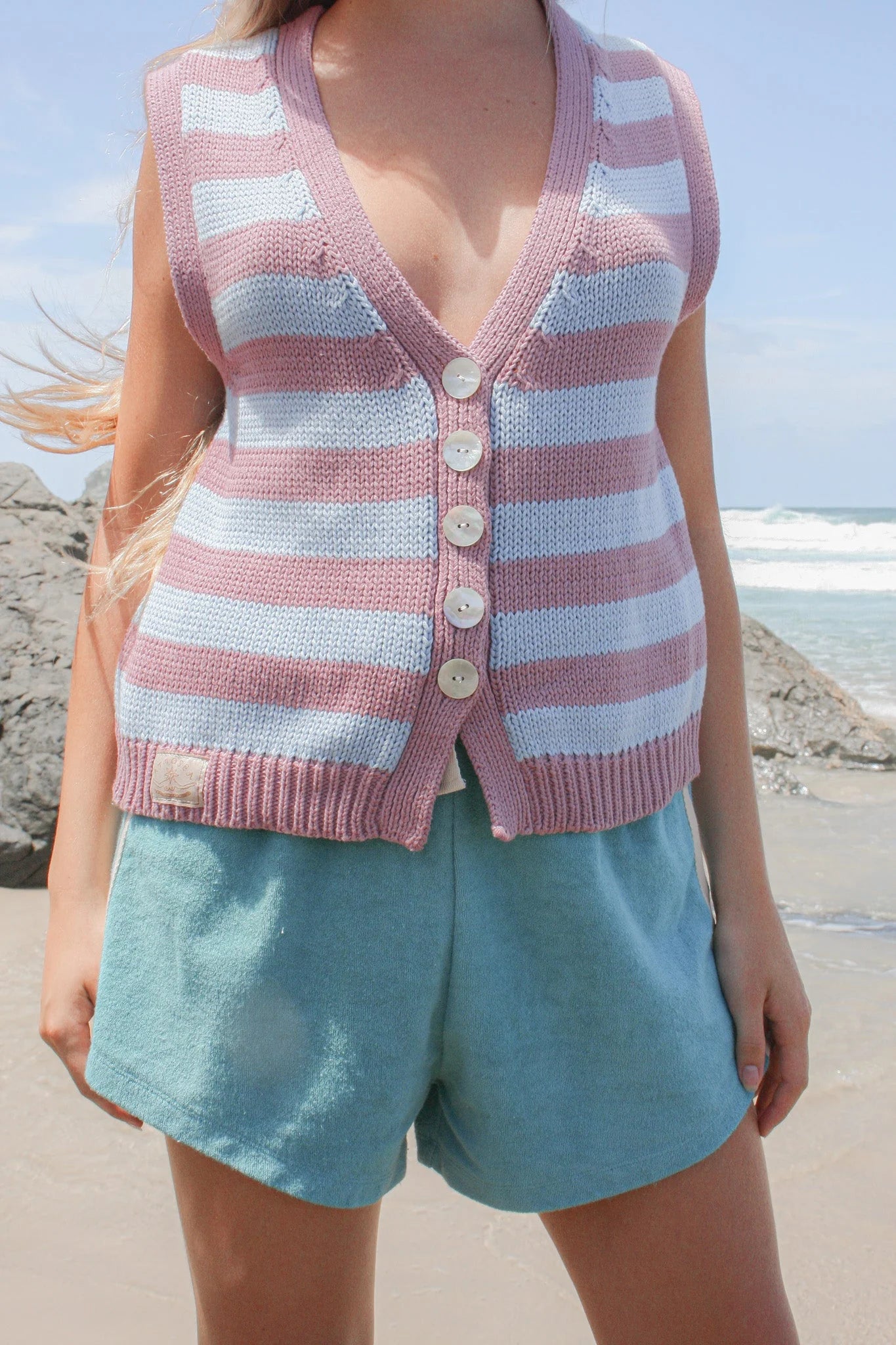 Atmosea - Knit Vest in Candy Stripe