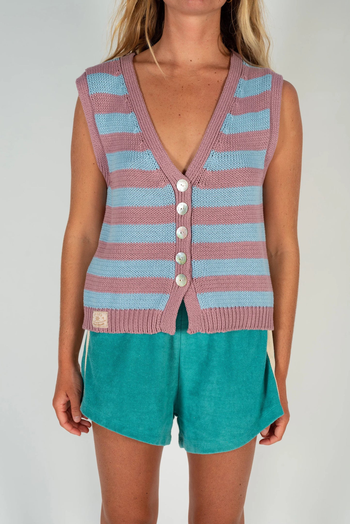 Atmosea - Knit Vest in Candy Stripe