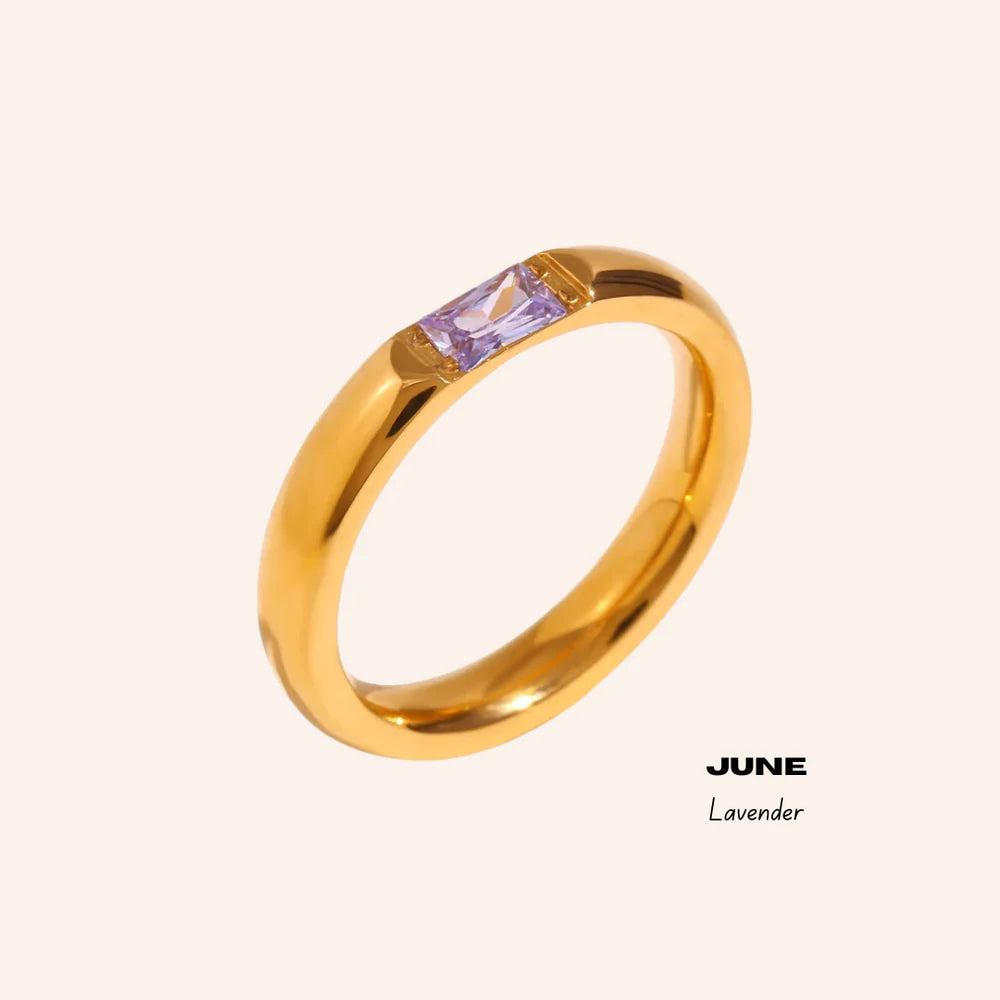 We Are Emte- Birthstone Ring June in Lavender