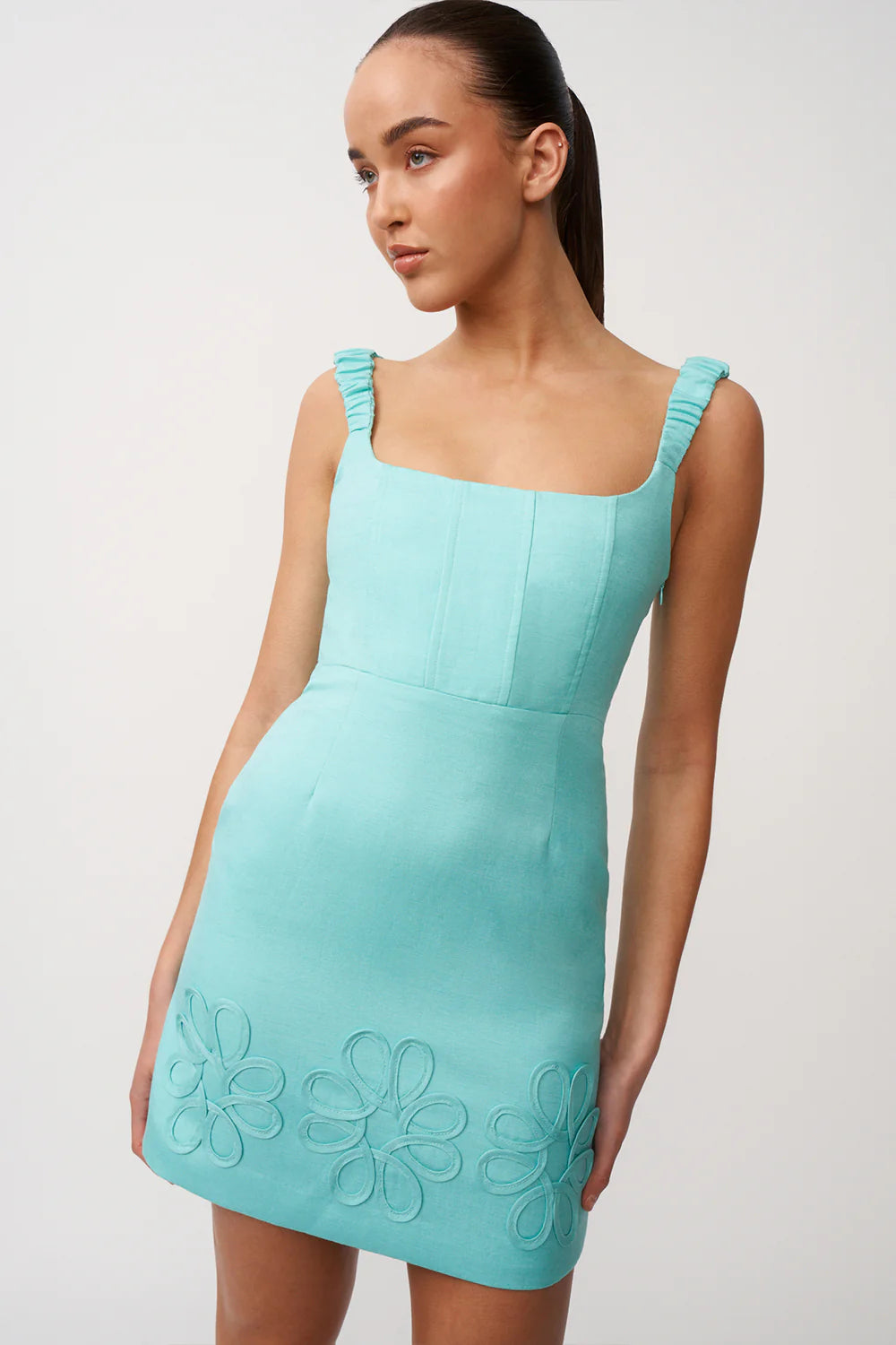 By Johnny - Giovanna Pipe Mini Dress in Aqua