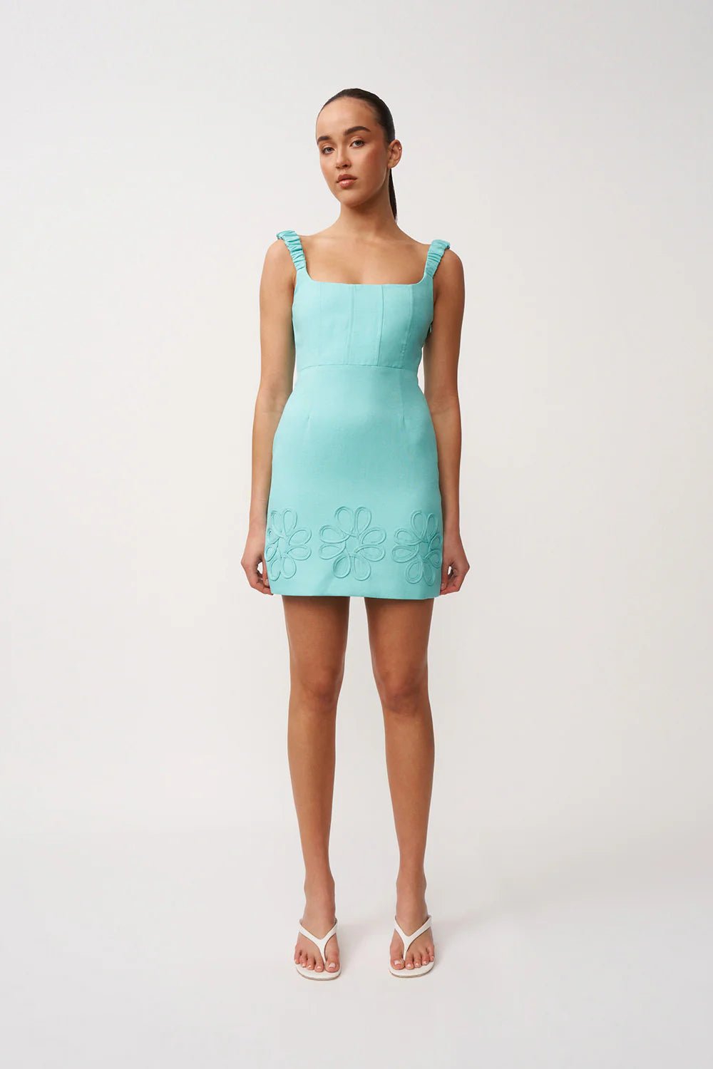 By Johnny - Giovanna Pipe Mini Dress in Aqua