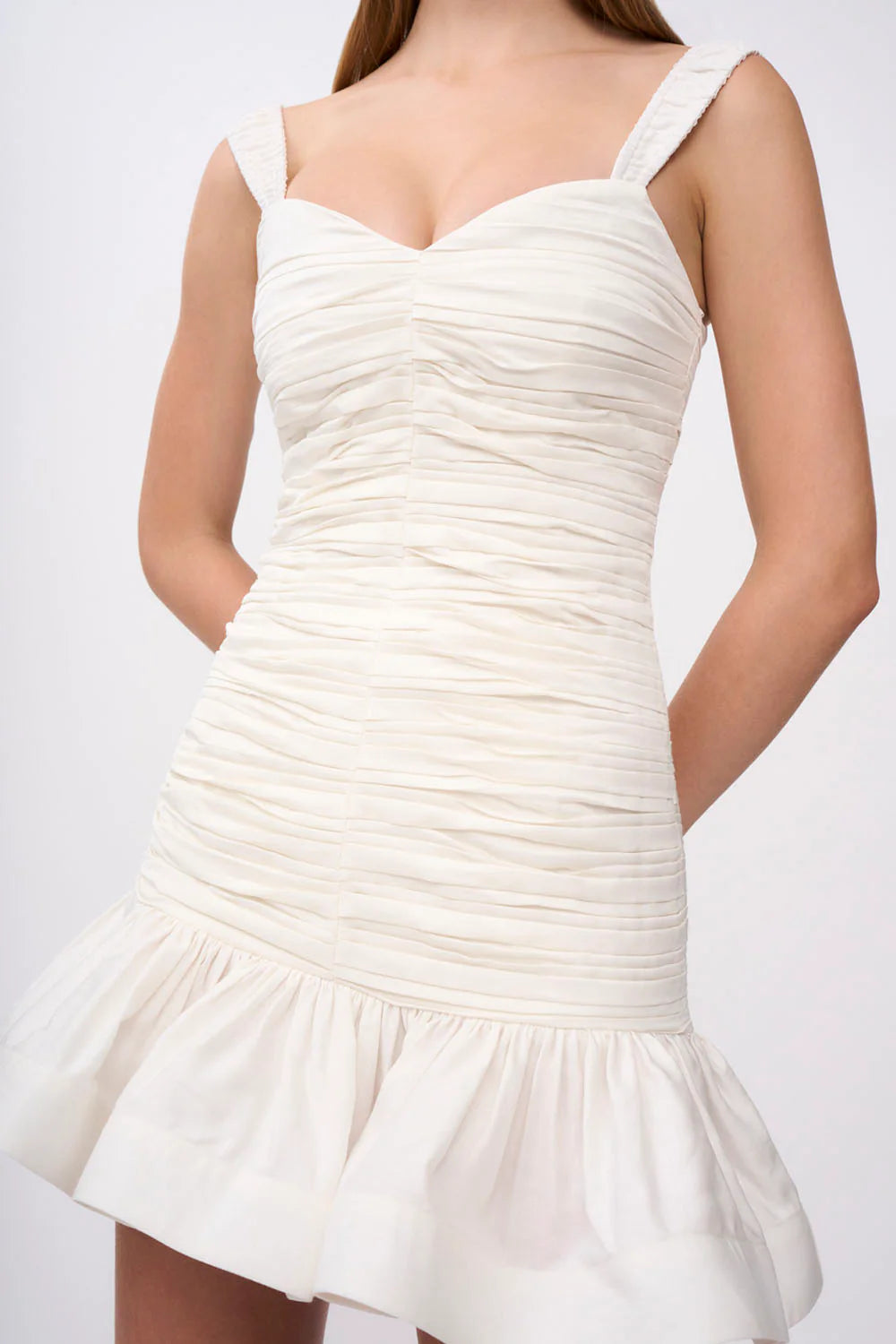 By Johnny - Lucia Gather Mini Dress in Ivory