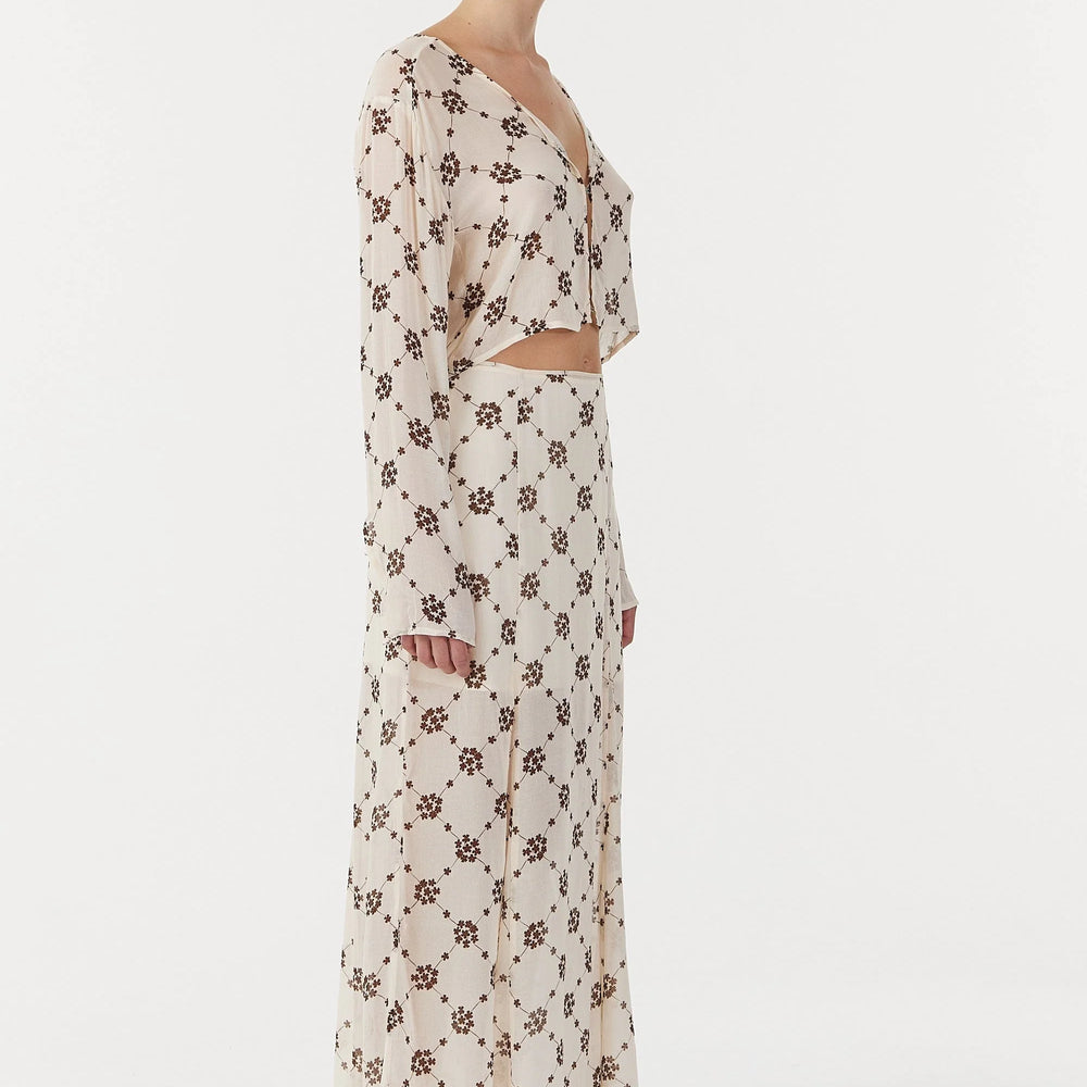 Third Form - Sheer Motion Maxi Skirt in Linear Bloom