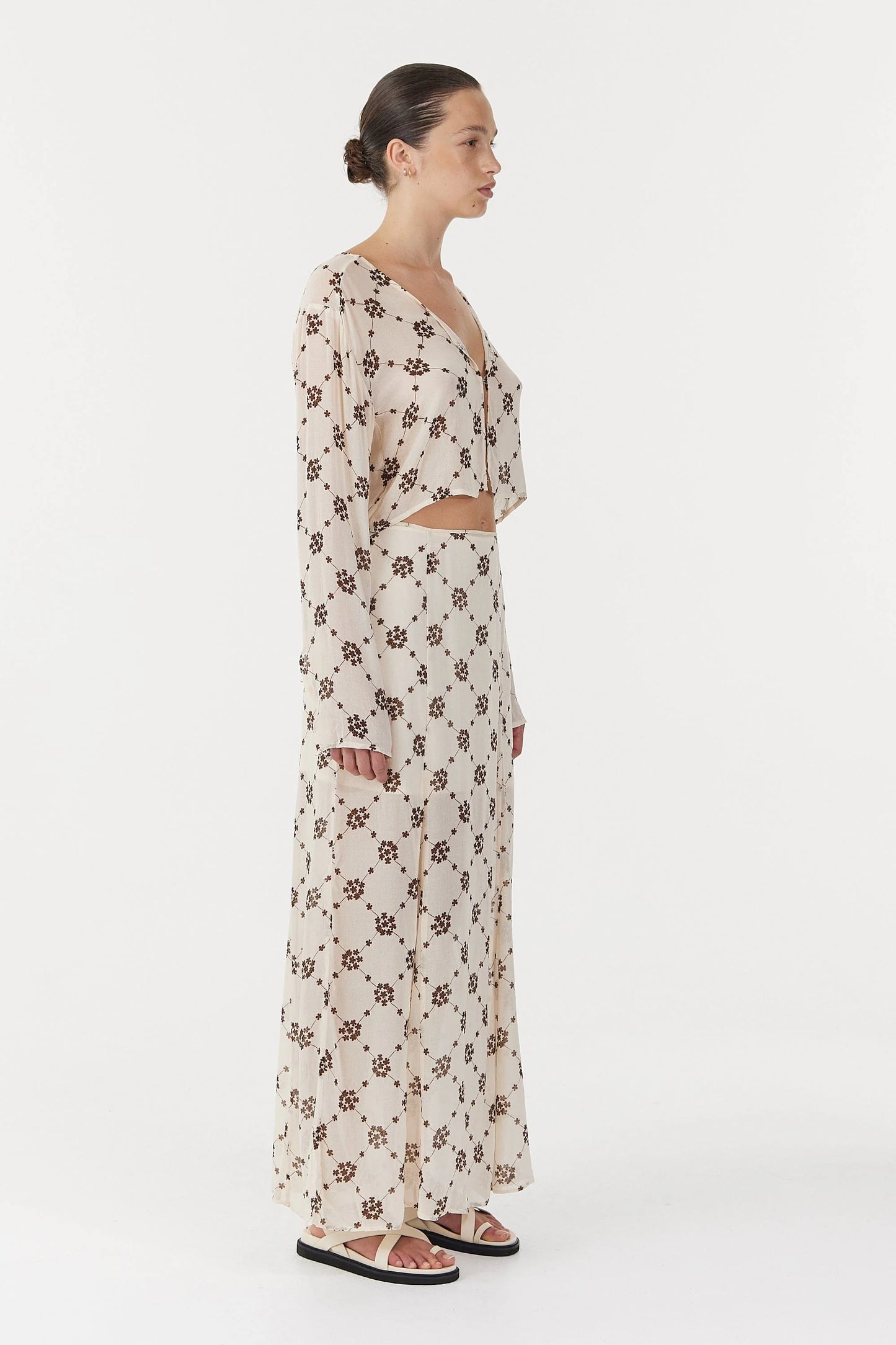 Third Form - Sheer Motion Maxi Skirt in Linear Bloom