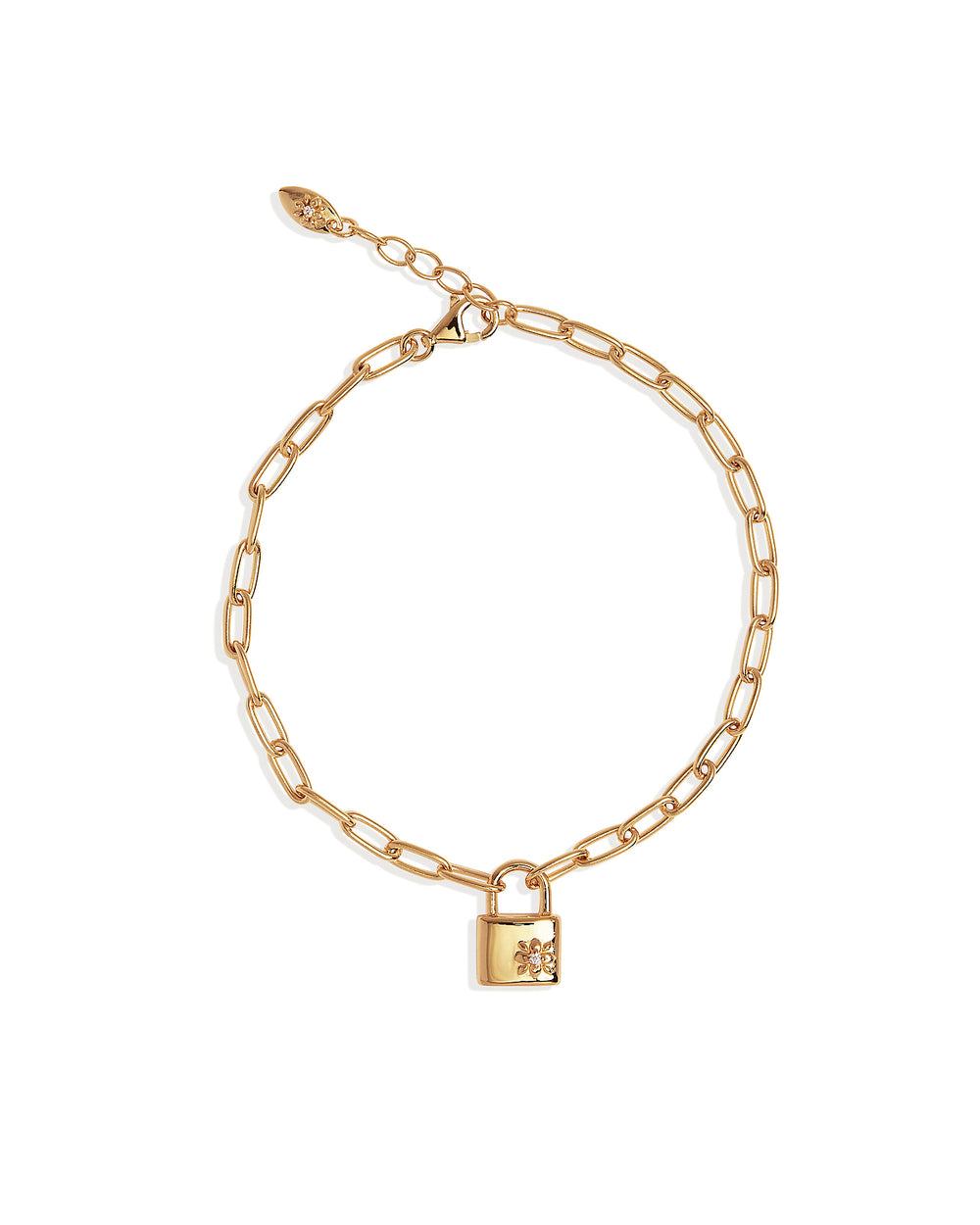 By Charlotte - Promise Of Us Lotus Padlock Bracelet in Gold