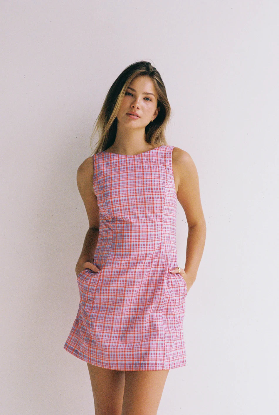 JUNI - Quinn Mini Dress in Picnic Check