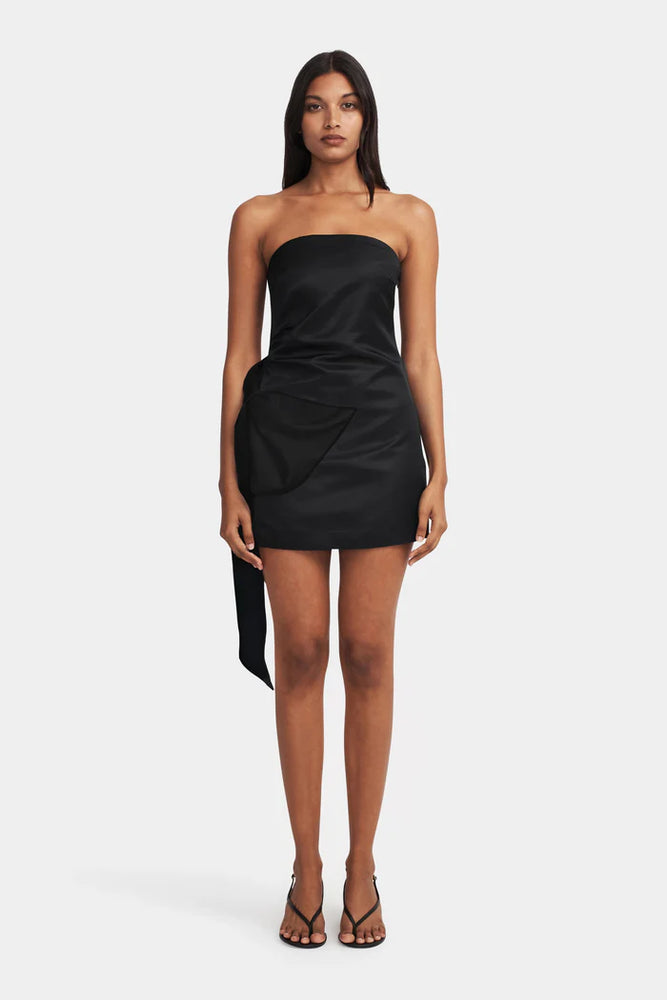 Hansen and Gretel - Aspen Mini Dress in Black/ Black Bow