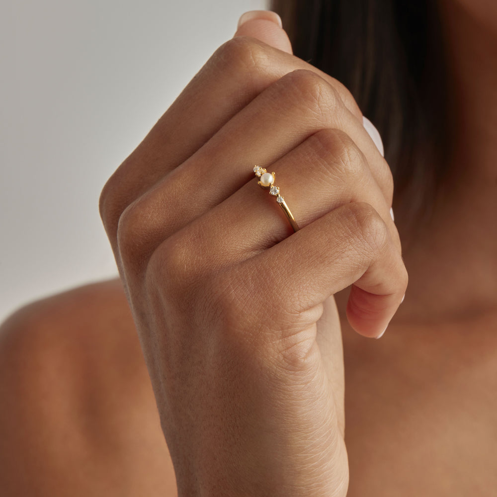 By Charlotte - Sea Foam Ring in Gold