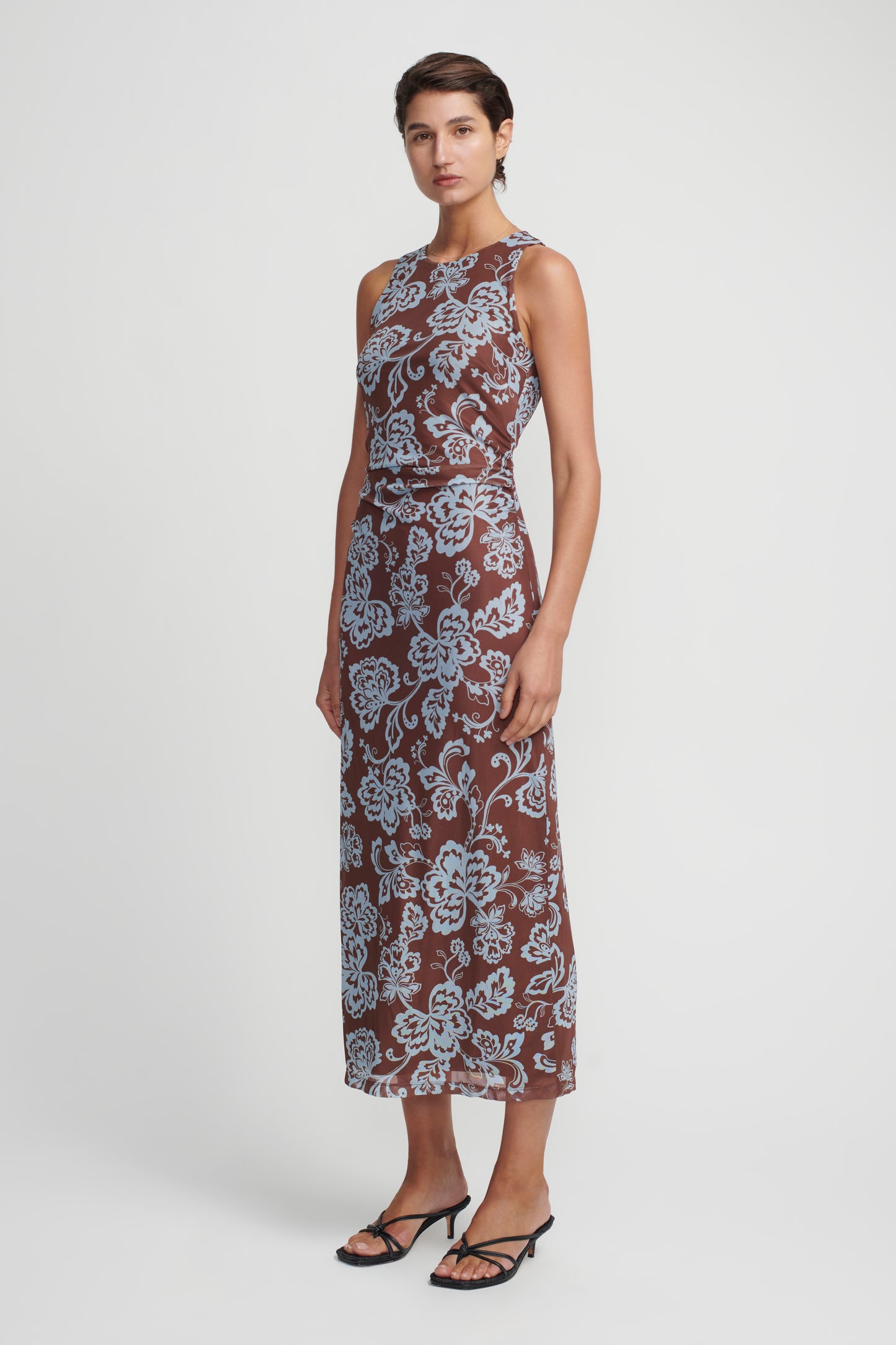 Hansen and Gretel - Kora Maxi Dress in Chocolate Blue Floral