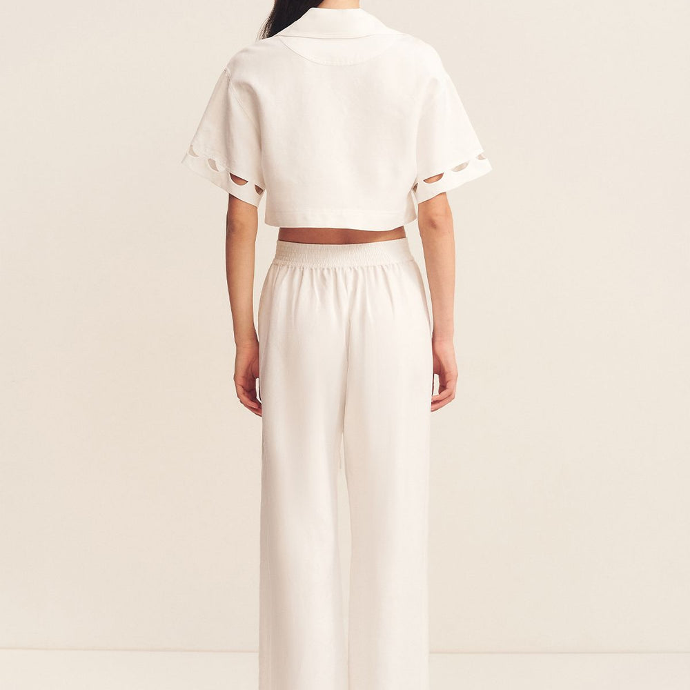 Shona Joy - Birdie Scallop Pant in Ivory