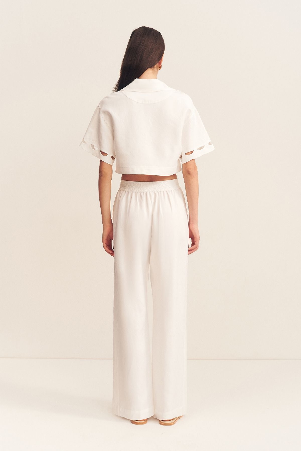 Shona Joy - Birdie Scallop Pant in Ivory