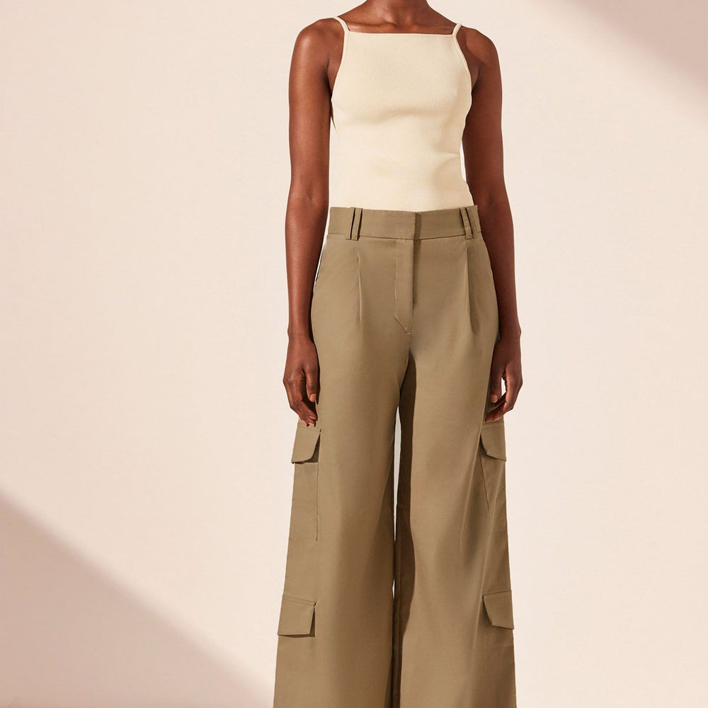 Shona Joy - Sabato Slouchy Cargo Pant in Grey Khaki