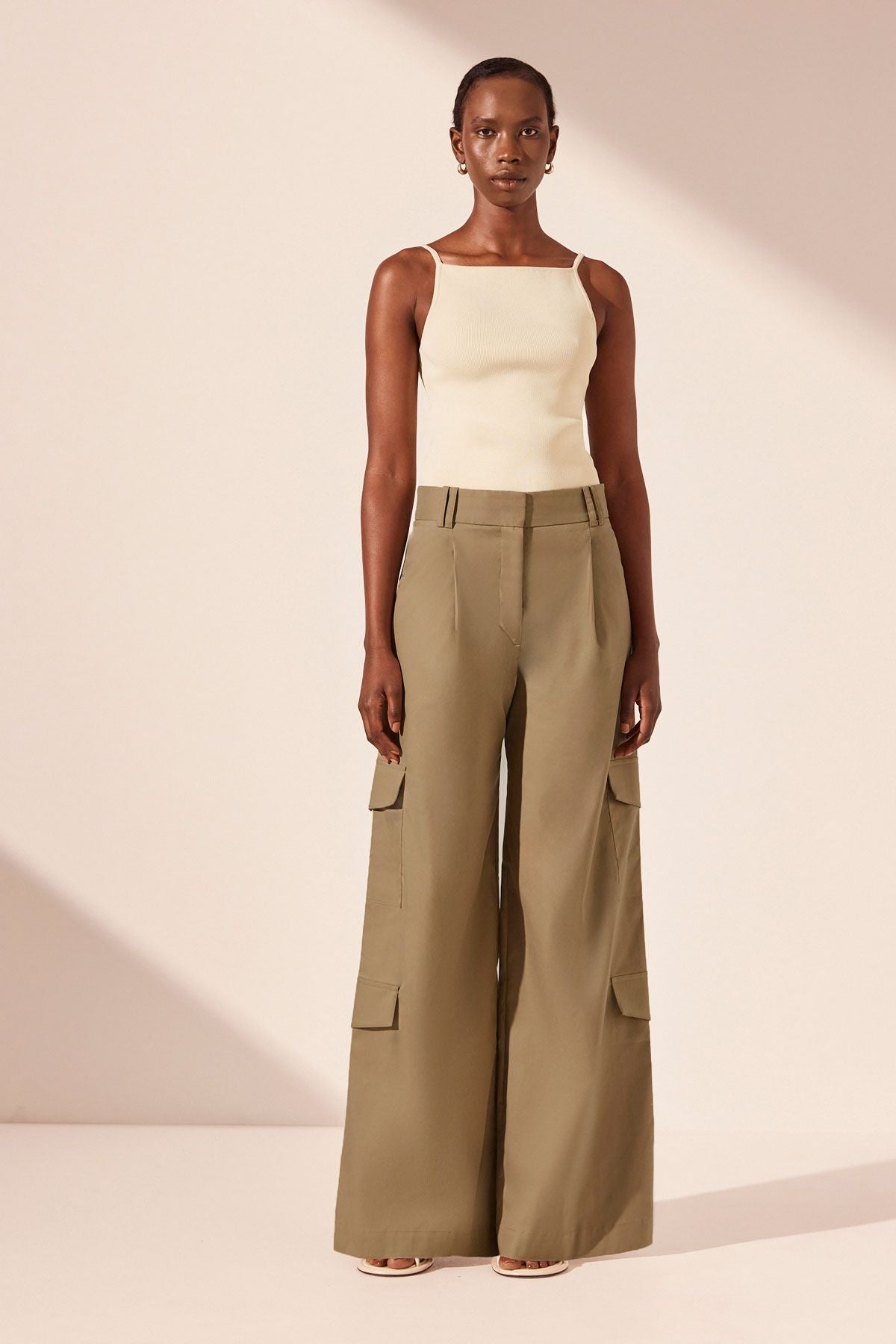 Shona Joy - Sabato Slouchy Cargo Pant in Grey Khaki