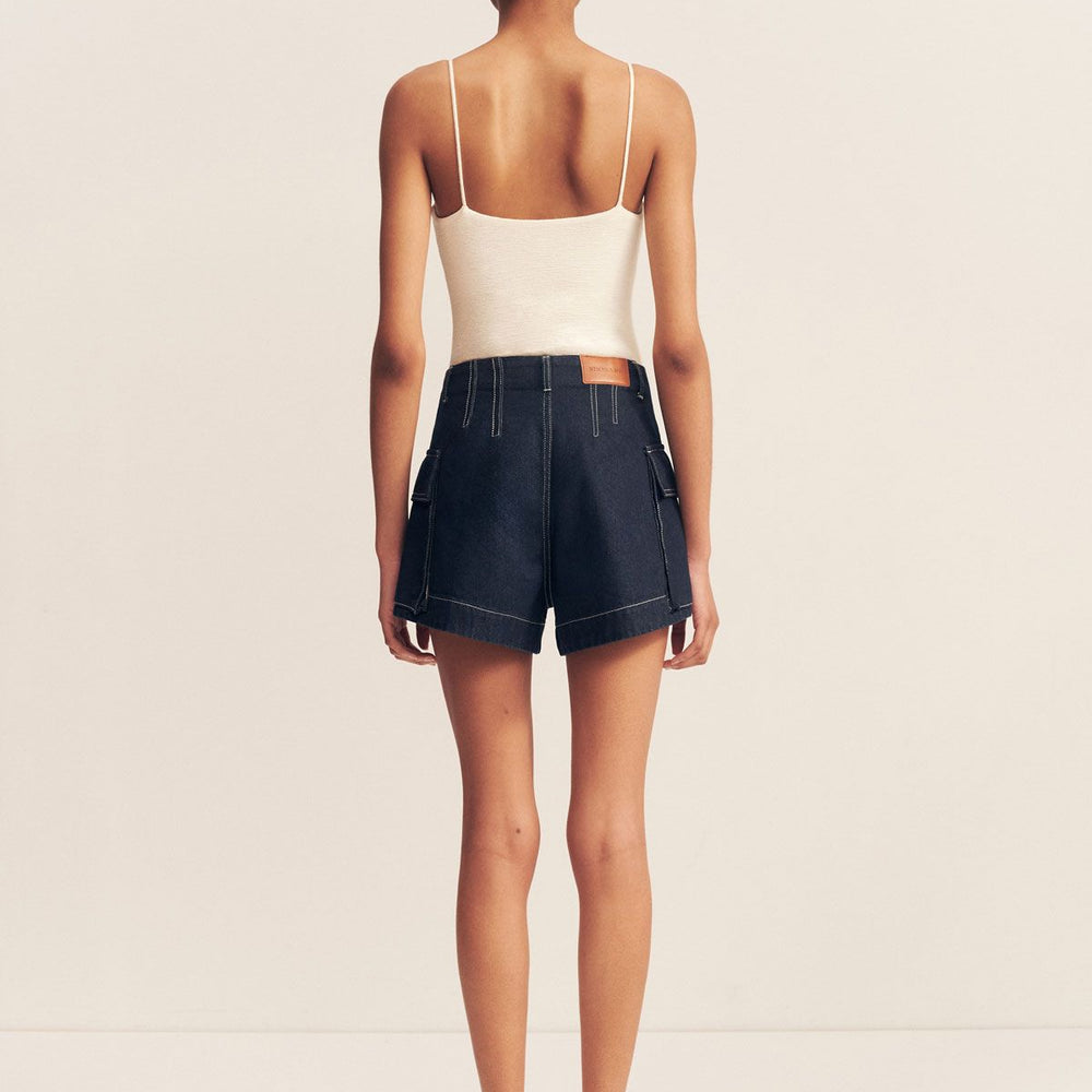 Shona Joy - Jaques Patch Pocket Short in Deep Indigo