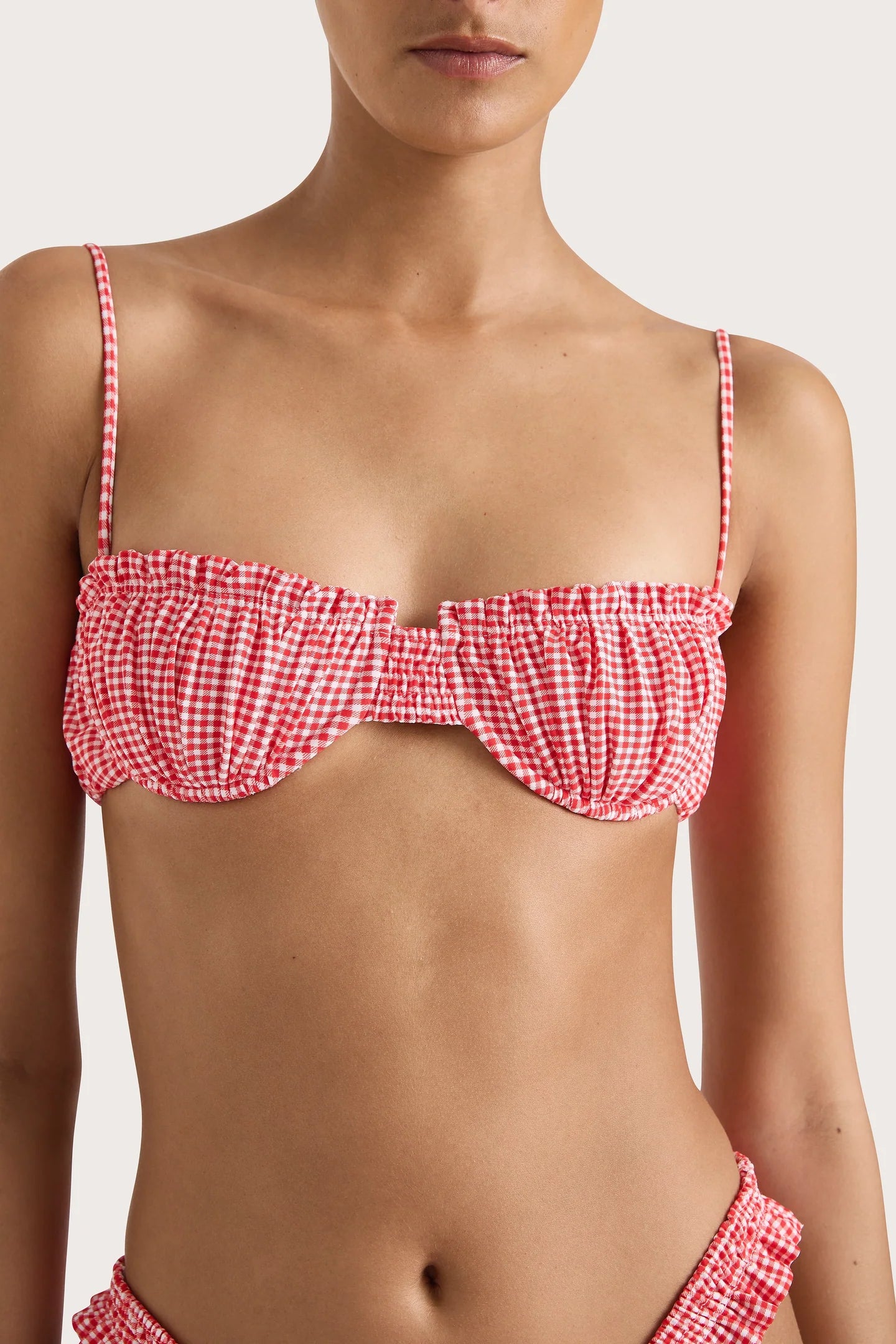 Faithfull The Brand - Esterel Bikini Top in Gingham Red