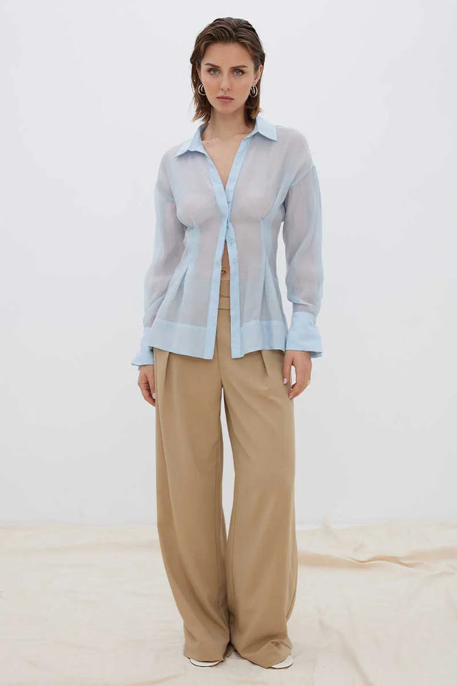 Sovere - Enigma Semi Sheer Shirt in Dawn Blue