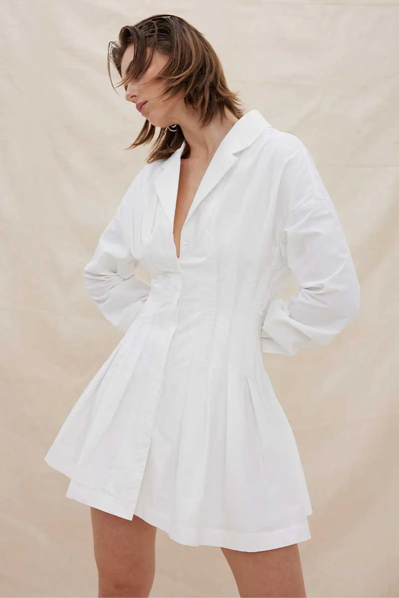 Sovere - Verse Shirt Dress in White