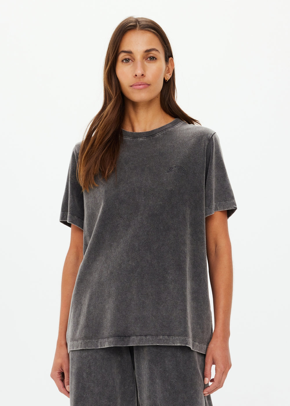 The Upside - Soho Eva Crew Neck Tee in Washed Black