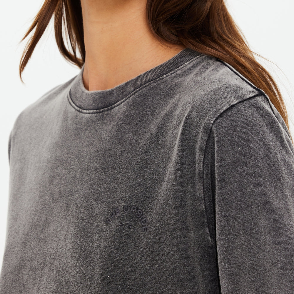 
                      
                        The Upside - Soho Eva Crew Neck Tee in Washed Black
                      
                    