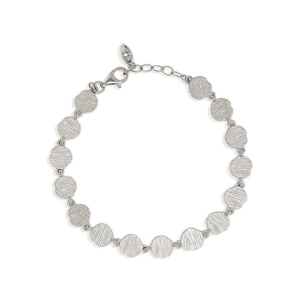 By Charlotte - Woven Light Coin Bracelet in Silver